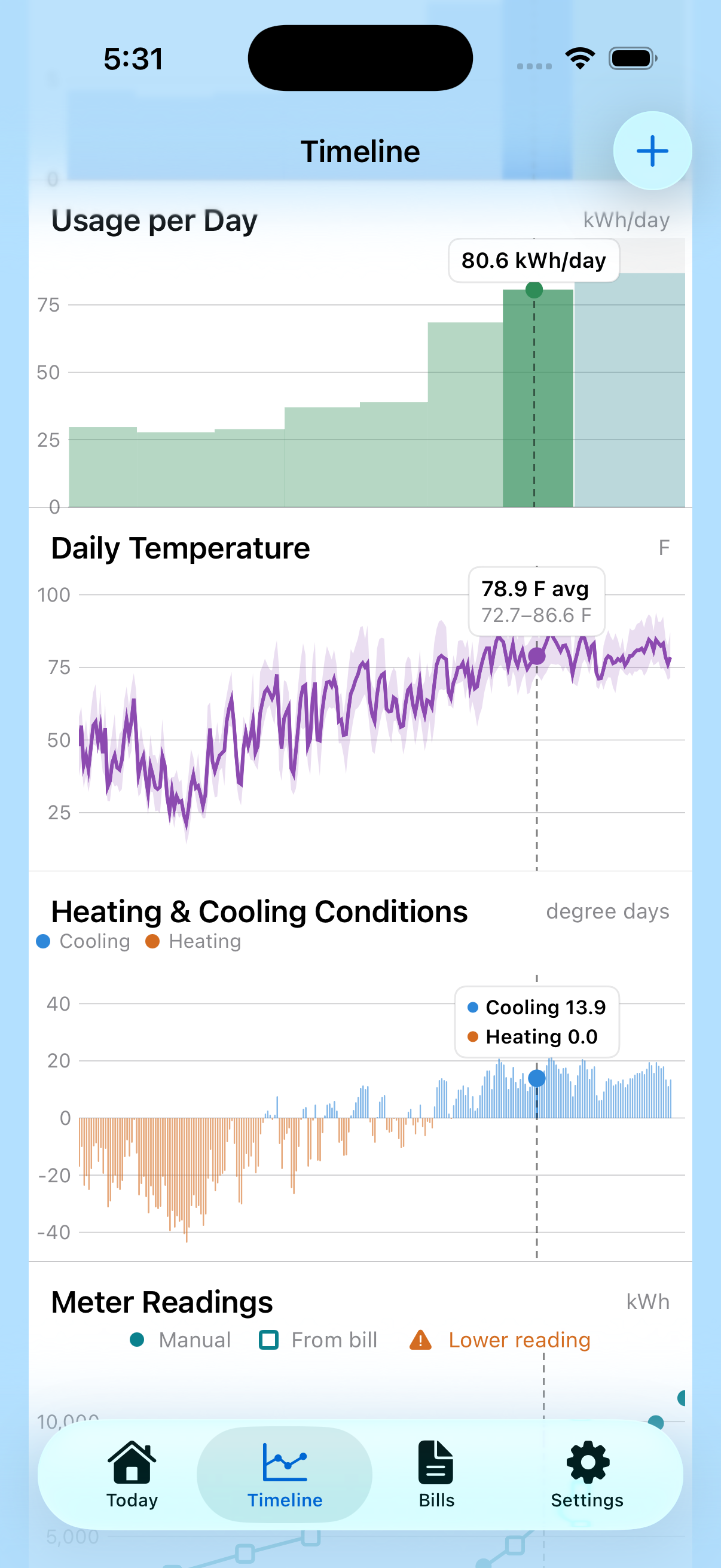 Utility Assistant insights screen